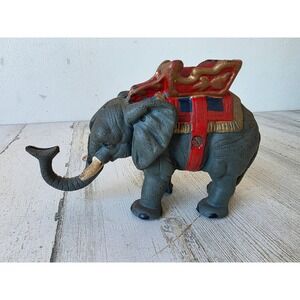 Vintage mechanical cast iron elephant circus Bank Taiwan‎ carnival decor